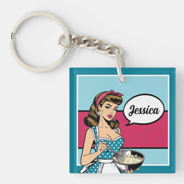Llavero Retro Pinup_ Hey Darlin (Frente)