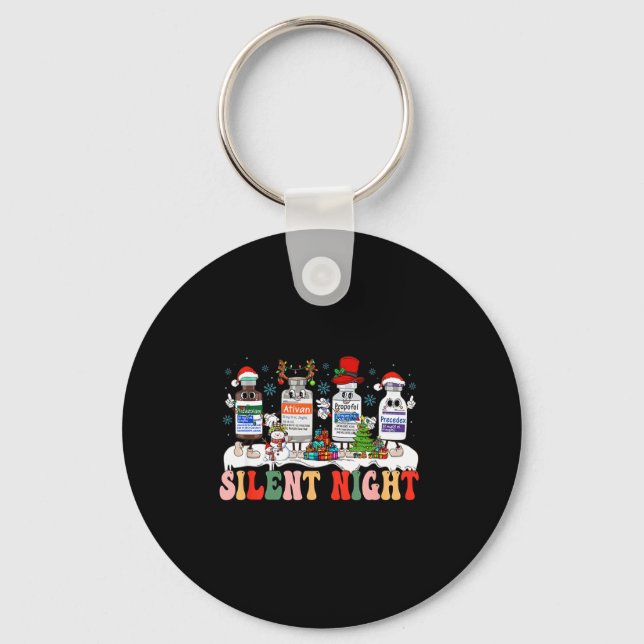 Llavero Retro Profol Silent Night Icu Nurses Funny Merry C (Anverso)