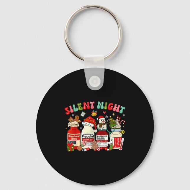 Llavero Retro Profol Silent Night Icu Nurses Funny Merry C (Anverso)