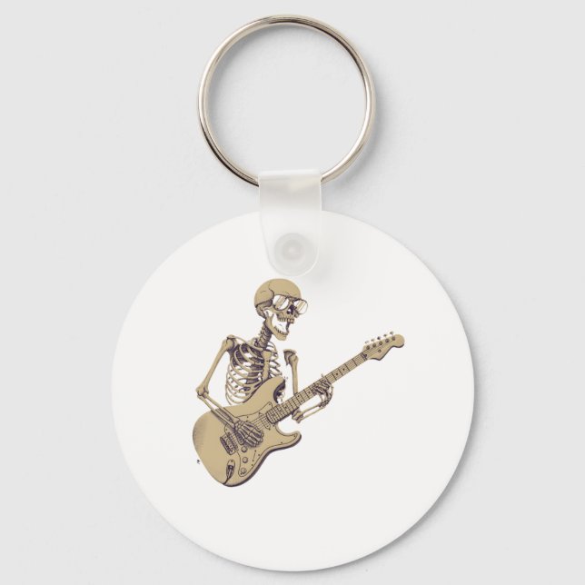 Llavero Retro Rock Skeleton Guitar Graphic (Anverso)