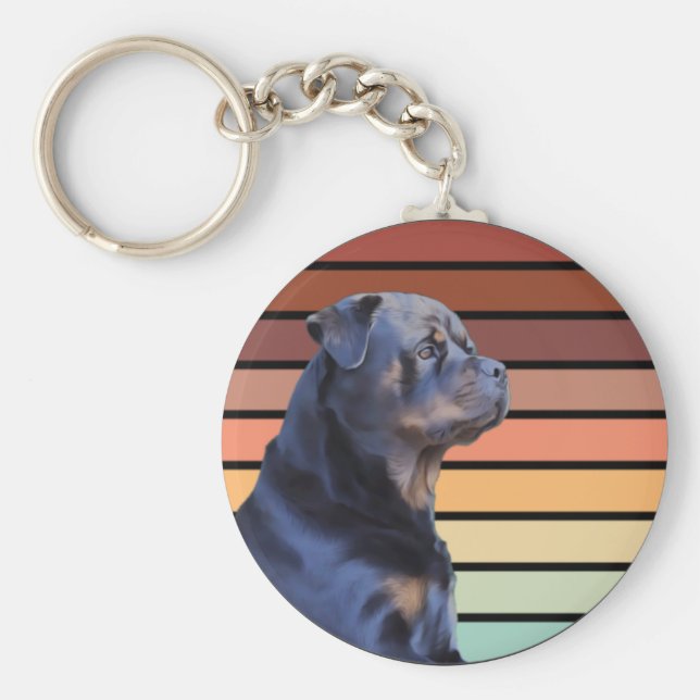 Llavero Retro Rottweiler (Frente)