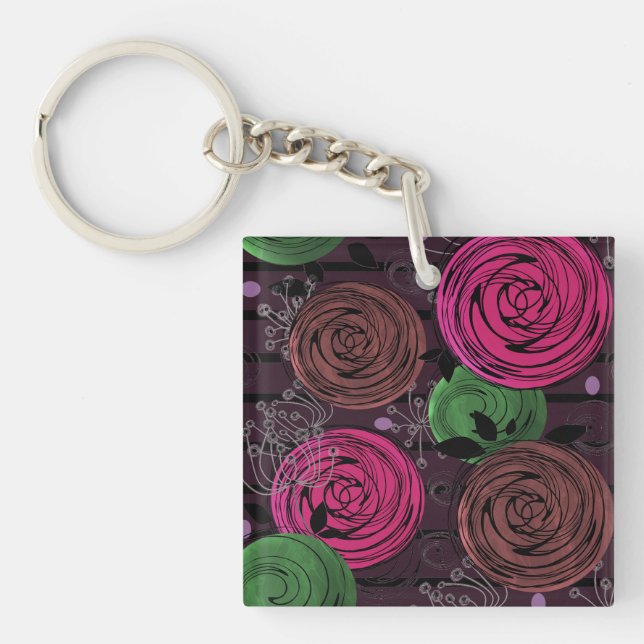 Llavero Retro, rústico, folclórico (Frente)