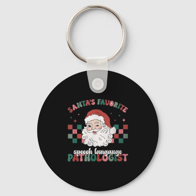 Llavero Retro Santa's Favorite Speech Language Christmas S (Anverso)