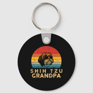 Llavero Retro Shih Tzu Abuelo Perro Amante Papas Padres D