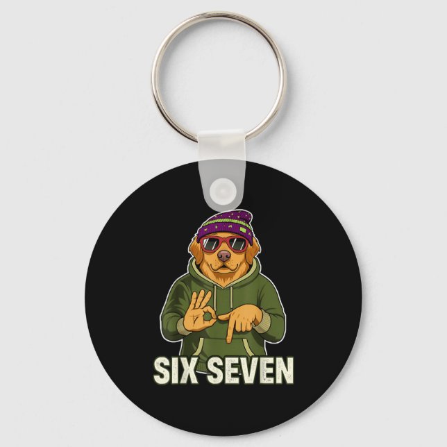 Llavero Retro Six Seven Golden Retriever Graphic Gift Men  (Anverso)