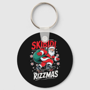 Llavero Retro Skibidi Rizzmas Gracioso Santa Clause Patina