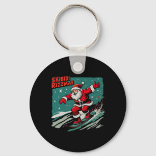Llavero Retro Skibidi Rizzmas Gracioso Santa Clause Patina