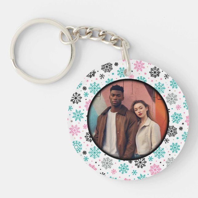 Llavero Retro Snowflakes (Frente)
