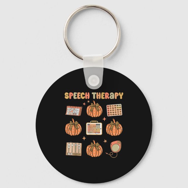 Llavero Retro Speech Therapy Slp Fall Pumpkin Speech Thera (Anverso)