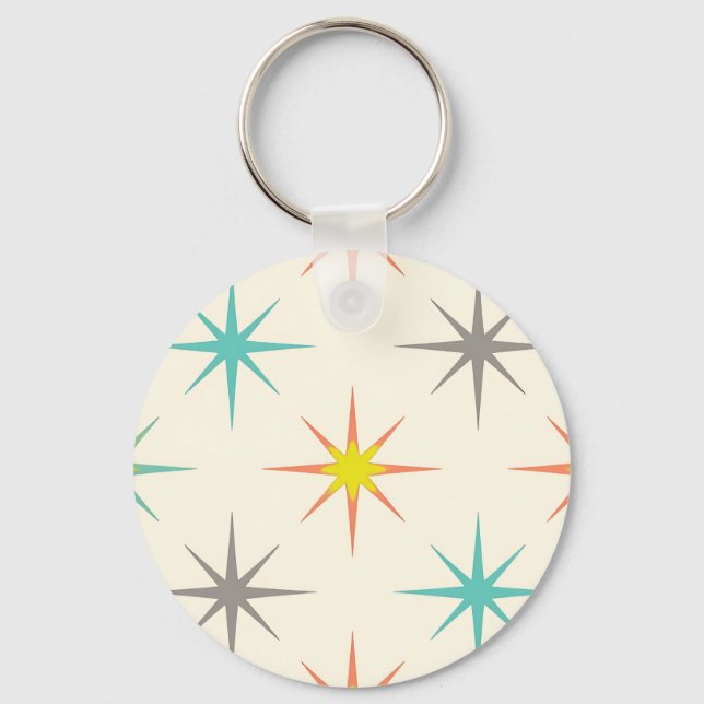 Llavero Retro Starburst Mid-Century Pattern (Anverso)