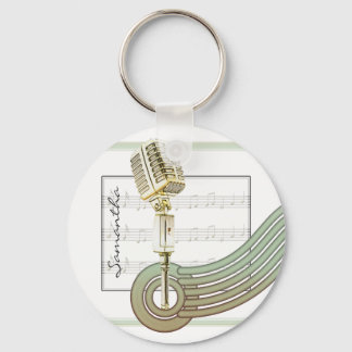 Llavero Retro Style Vintage Mic Personalized Keychain