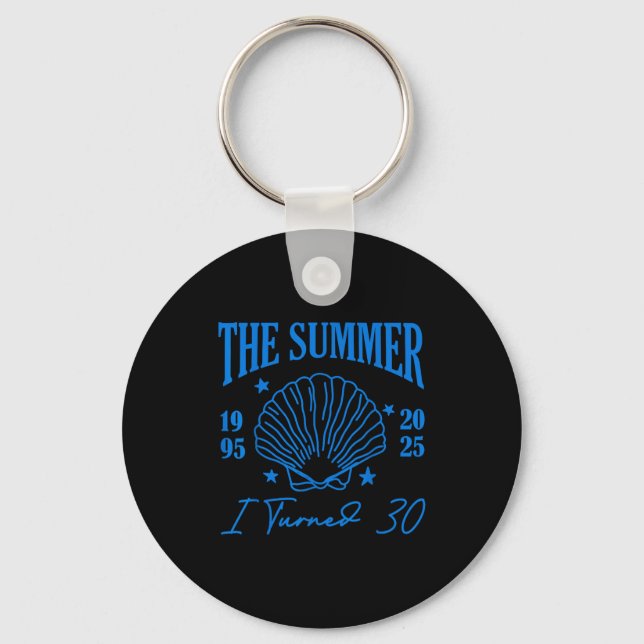 Llavero Retro Summer I Turn 30 Seashell Coastal Beach Summ (Anverso)