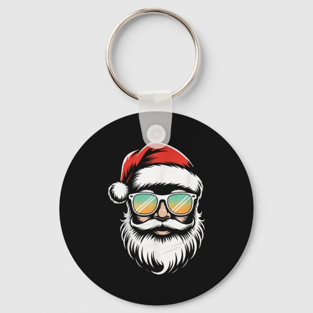 Llavero Retro Sungles Santa Face Navidades Xmas Hombres Ho (Anverso)