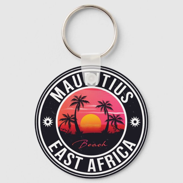 Llavero Retro Sunset Souvenirs 60 de Mauricio de África Or (Anverso)