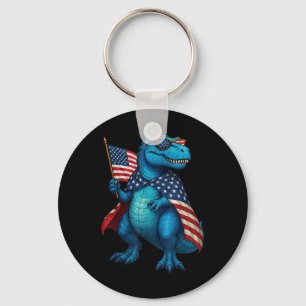 Llavero Retro T Rex Dinosaur 4 De Julio Bandera Estadounid