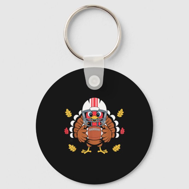 Llavero Retro Thanksgiving Turkey Football Toddler Boys Ki (Anverso)