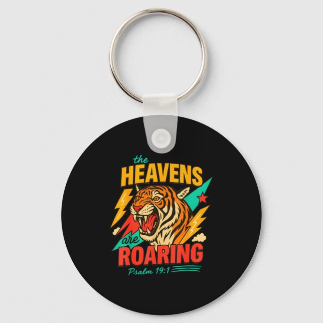 Llavero Retro The Heavens Are Roaring Believer Bible Verse (Anverso)