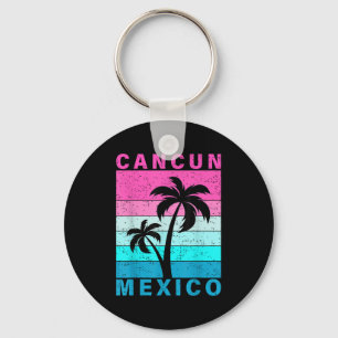 Llavero Retro Tropical Sunset Cancun Beach Mexico Summer V