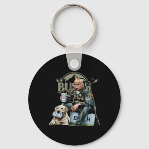 Llavero Retro Trump Con Caza De Perro Pato Bebiendo Cervez