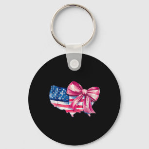 Llavero Retro Usa Map America Coquette Bow 4 de julio Inde