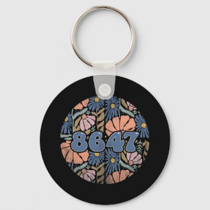 Llavero Retro Vintage 8647 Sutil Anti Trump 86 47 Floral
