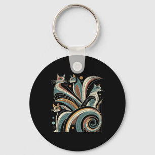 Llavero Retro Vintage Modern Look Cats 50's 60