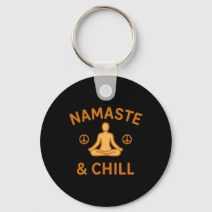 Llavero Retro Vintage Namaste y Chill Meditación y Yog