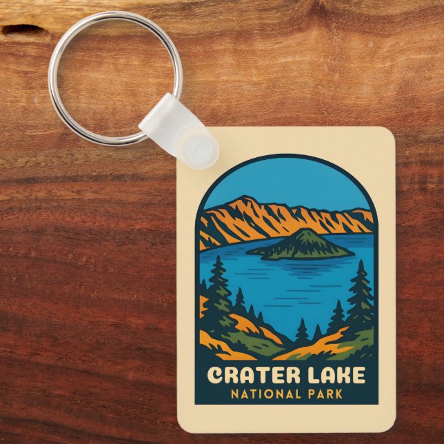 Llavero Retro Vintage Travel Crater Lake National Park (Anverso)