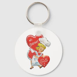 Llavero Retro Vintage Valentine Chica Hi Sugar