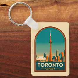 Llavero Retro Vintage Viajes Toronto Canadá Silueta Escéni