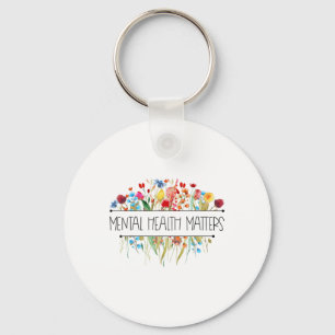 Llavero Retro Vintage Wildflower Salud Mental S Conciencia