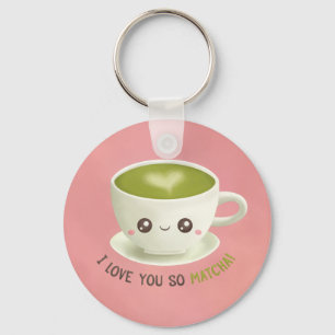 Llavero Retruécanos de Kawaii te amo tan Matcha para su
