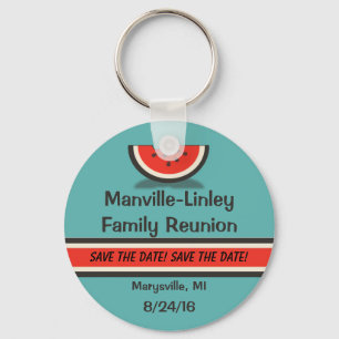 Llavero Reunión de la familia Watermelon Save the Date Key