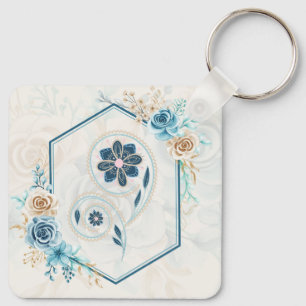 Llavero Revitalizando la Vida, Armonía Floral Azul