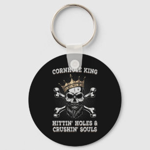 Llavero Rey de Cornhole Golpeando Agujeros & Almas Destroz
