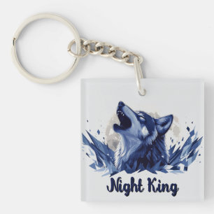 Llavero Rey de la Noche - Lobo Aullador con Luna
