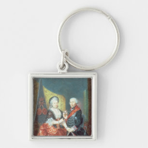 Llavero Rey Frederick II y su esposa