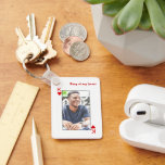 Llavero Rey personalizado de los corazones<br><div class="desc">Novedad Rey de Corazones Keychain Foto plantilla - Moderno anillo de claves personalizado añada tu propia fotografía y texto - regalos de fotos de la cadena de claves de Ricaso - Personalizado con tus propias fotografías y texto personalizado - Diseño moderno y único destacado - Impresión de alta calidad da...</div>