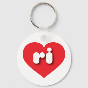 Llavero Rhode Island corazón rojo - Amo ri