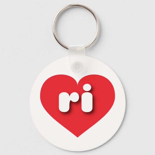 Llavero Rhode Island corazón rojo - Amo ri (Anverso)