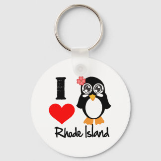 Llavero Rhode Island Penguin - Amo la isla Rhode