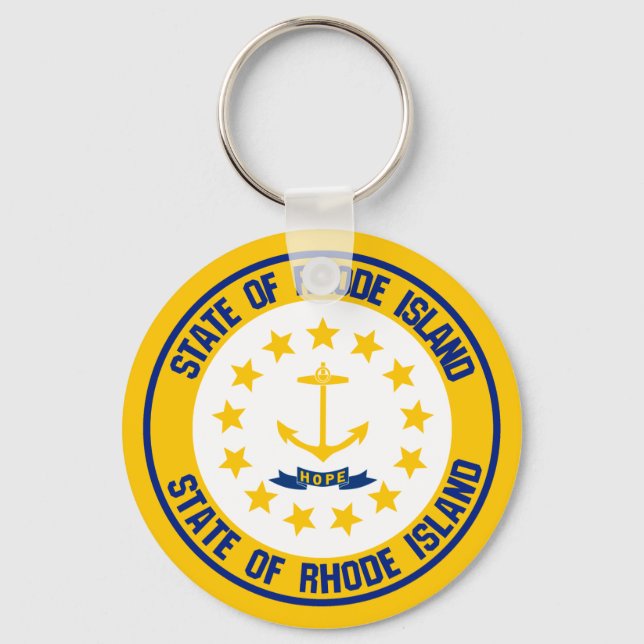 Llavero Rhode Island Round Emblem (Anverso)
