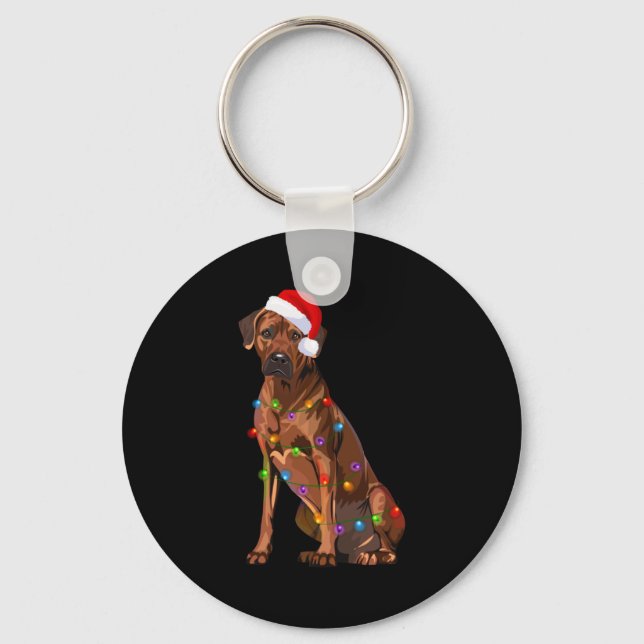 Llavero Rhodesian Ridgeback Christmas Lights Xmas Dog Love (Anverso)