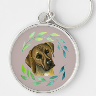 Llavero Rhodesian Ridgeback con una acuarela de la