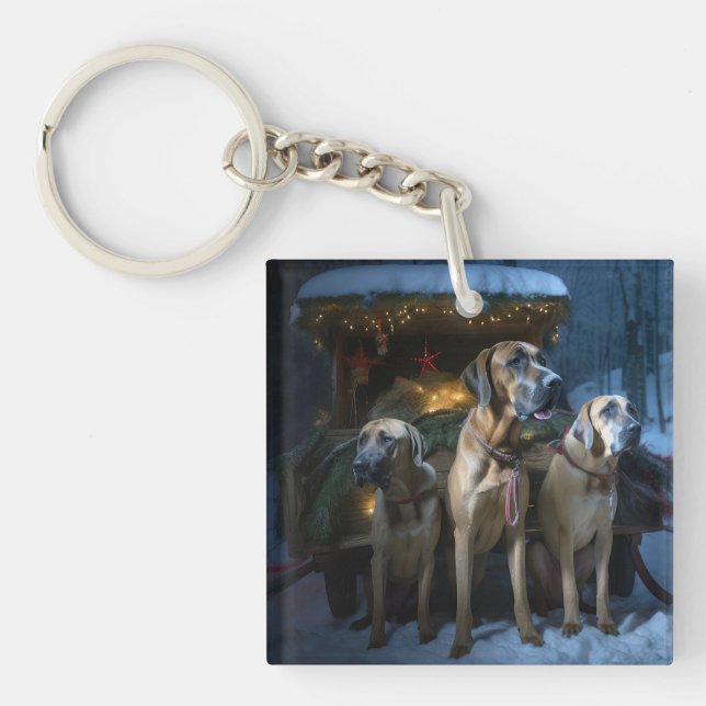 Llavero Rhodesian Ridgeback Nieve Trineo Decoración de Nav (Frente)