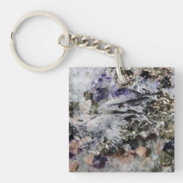 Llavero Rhodocrosita Pirita Fluorita Turmalina