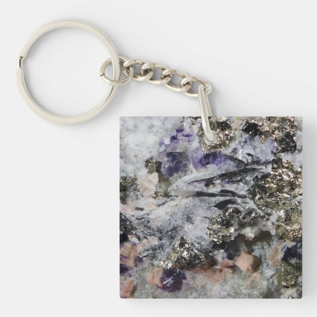 Llavero Rhodocrosita Pirita Fluorita Turmalina (Frente)