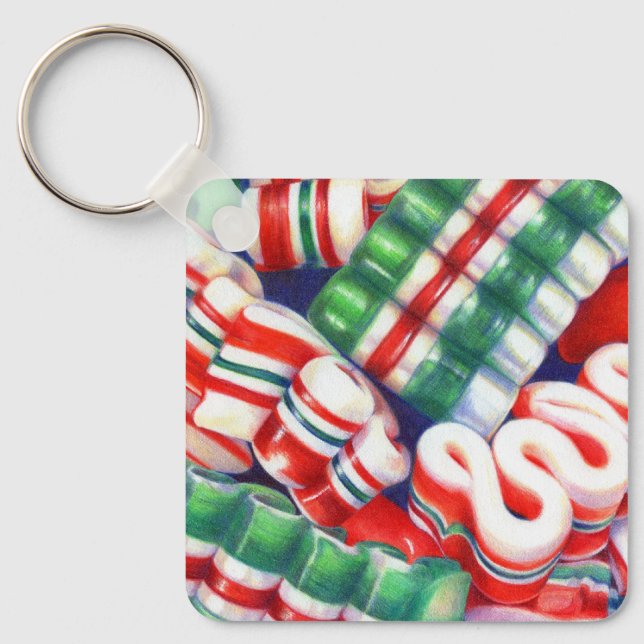 Llavero RIBBON CANDY Aluminio Square Keychain (Anverso)