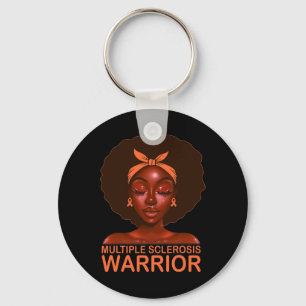 Llavero Ribbon Ms Awareness Warrior Black Afro Mujeres Chi