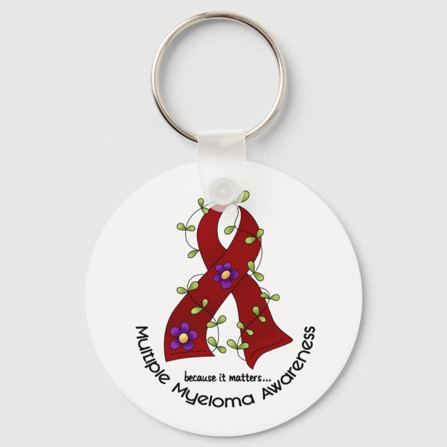 Llavero RIBÓN DE FLORES Múltiples Mieloma 1 (Anverso)